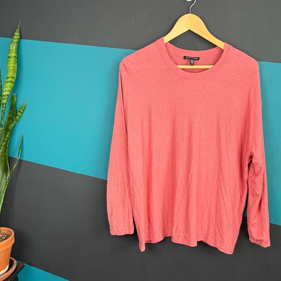 Eileen Fisher Tops - Eileen Fisher Coral Long Sleeve Top size Large Organic linen cotton Large